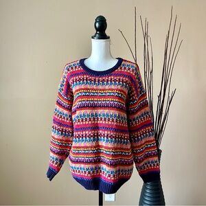BEST AMERICAN | Vintage 90s Multicolored Striped Knit Sweater Sz L